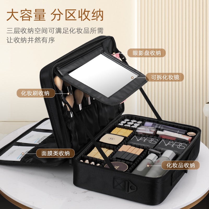 Large Capacity Cosmetic Bag Women'S Portable Portable Travel Makeup Artist Cosmetic Storage Bag Tattoo Nail Art Kit - Image 5